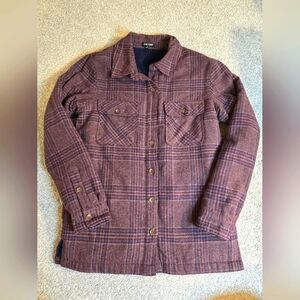 Dear John Sherpa Lined Plaid Flannel Deep Wine Blue Fall Gorpcore Streetwear
